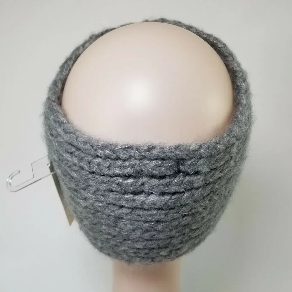 A New Day Womens Knit Crossover Headband Grey One Size NWT Hair Accessory